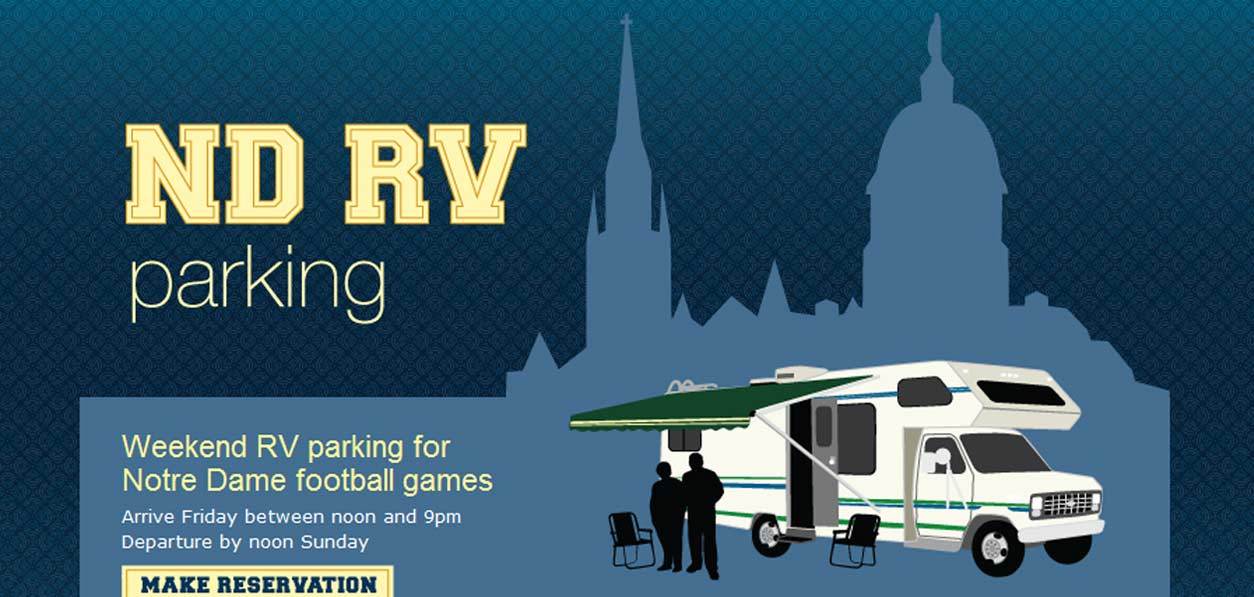 NDRV needed a website to advertise their RV parking services for Notre Dame football game weekends.  We built them an eye-catching website that creatively incorporates Notre Dame colors and an outline of the campus skyline.
