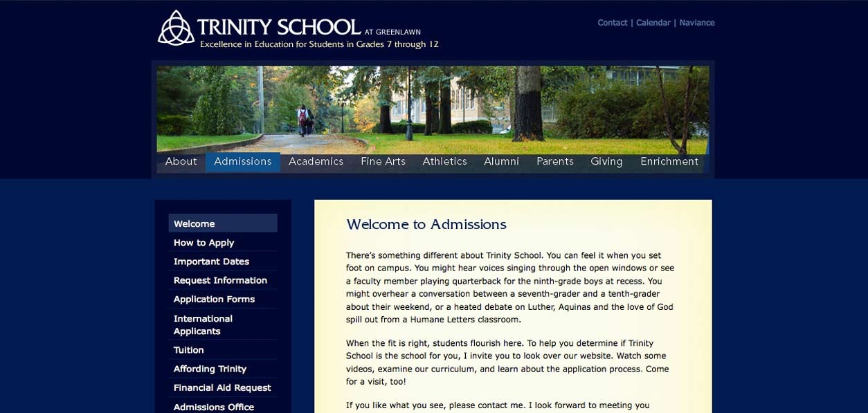 Three academically renowned, private schools for students in grades 7-12 needed a better marketing website.  To achieve this, we overhauled their website with an emphasis on enhancing aesthetic elements and increasing opportunities to engage visitors.